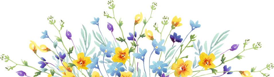 Wildflowers border. Watercolor clipart