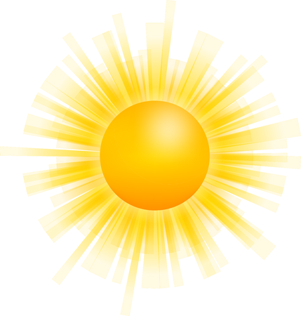 Realistic sun icon for weather